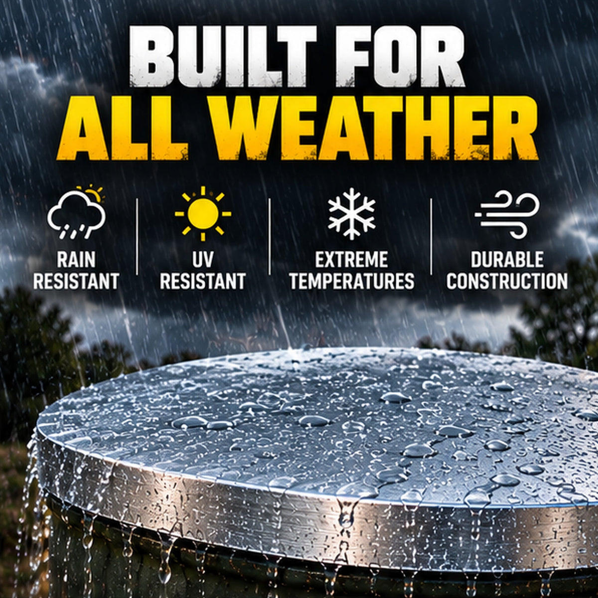 Heavy-Duty Galvanized Steel Barrel Lid | Fits 30, 55 & 85 Gallon Barrels