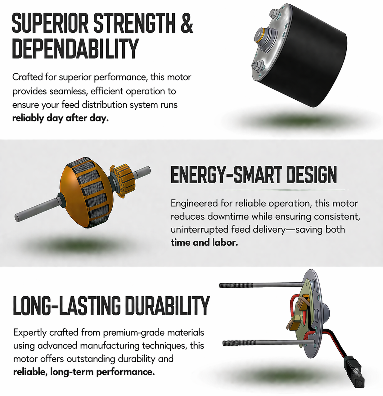 High Output Feeder Motor -1/4 Inch Shaft