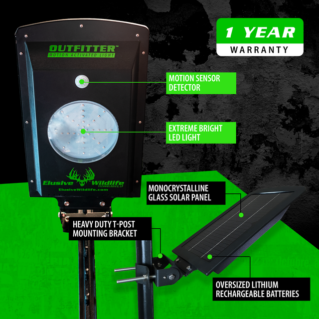 Kill Light Outfitter Solar Powered Motion Activated Night Hunting Light