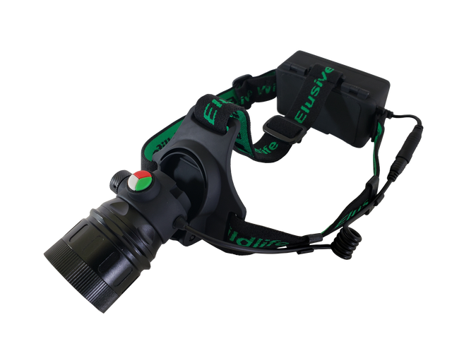 Elusive Wildlife 3 Color Pro Headlamp Kit with Adjustable Beam for Hunting, Hiking and Camping-Dimmable, Zoomable led headlamp with Over 200 Yards Distance High Power headlamps for Hunters