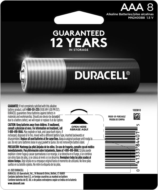 DURACELL Coppertop Battery AAA Cell Coppertop 8 Pack