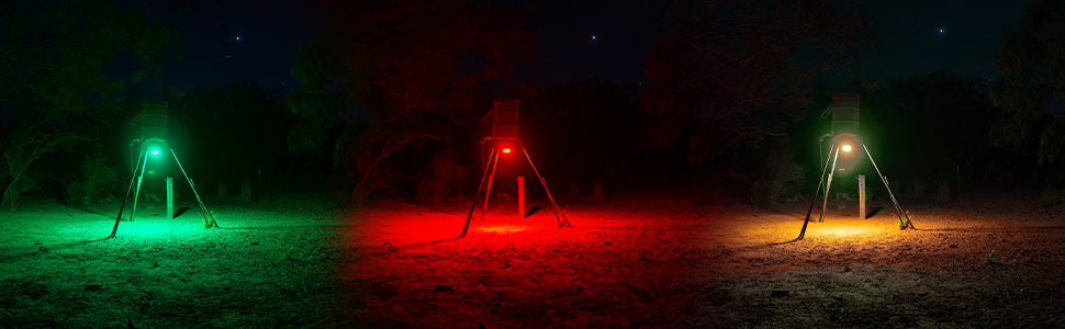 Elusive Wildlife Kill Light Pro 3 Color Feeder Light - Best Hunting Light for Deer Feeders/Hog Hunting - Motion Activated, Portable