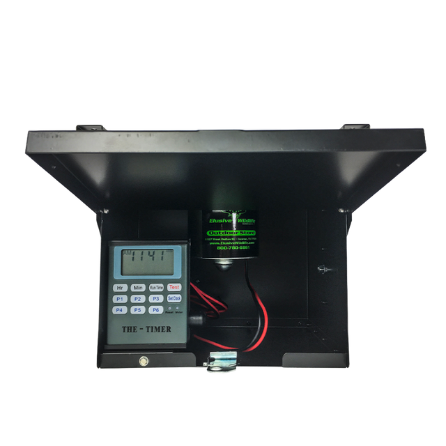 Elusive Wildlife Premium 12 Volt Feeder Control Box with The Timer and Cable Solar Panel