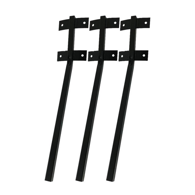 Feeder Leg Brackets, Bolt On with Hardware, Black