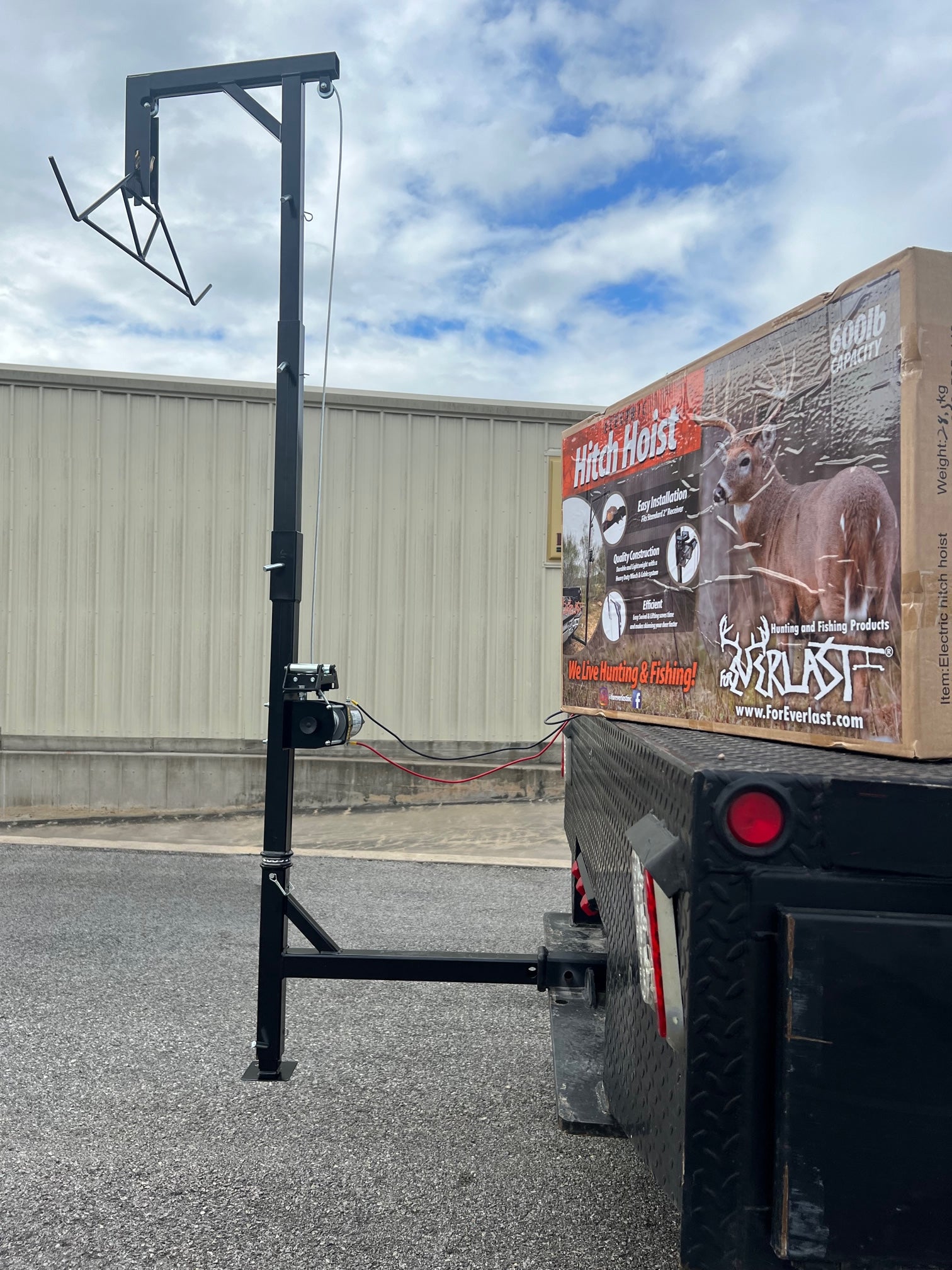 ForEverlast Hitch Hoist with 12 Volt Electric Winch