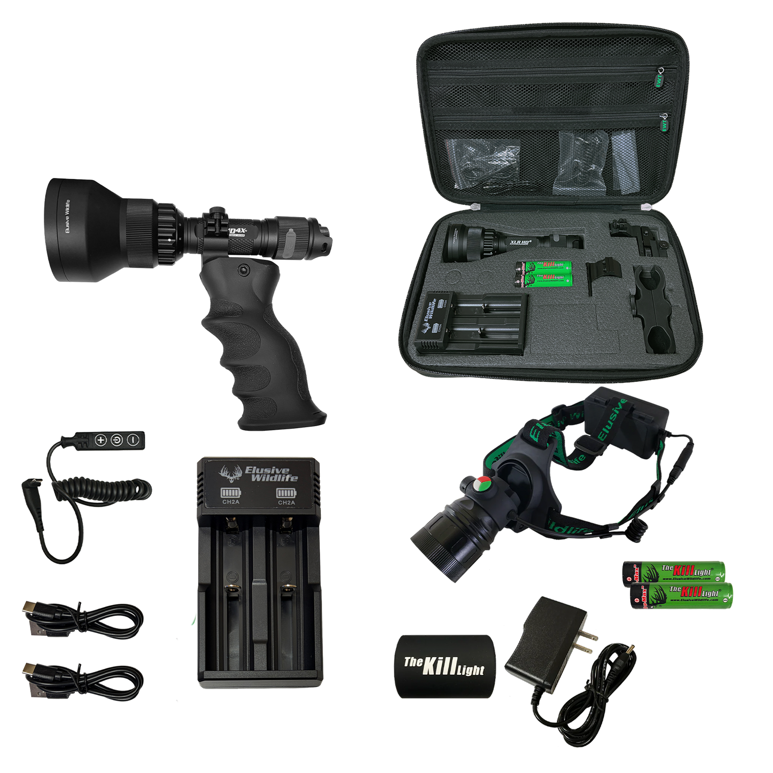 Kill Light HD4 PREDATOR PACK - 4 Color Night Hunting Light Kit for Coyotes and Hog Hunting