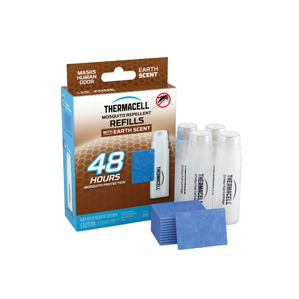 ThermaCELL Mosquito Repellant Refill 48 Hour Value Pack - Earth Scent, 4 Catridges with 12 Mats