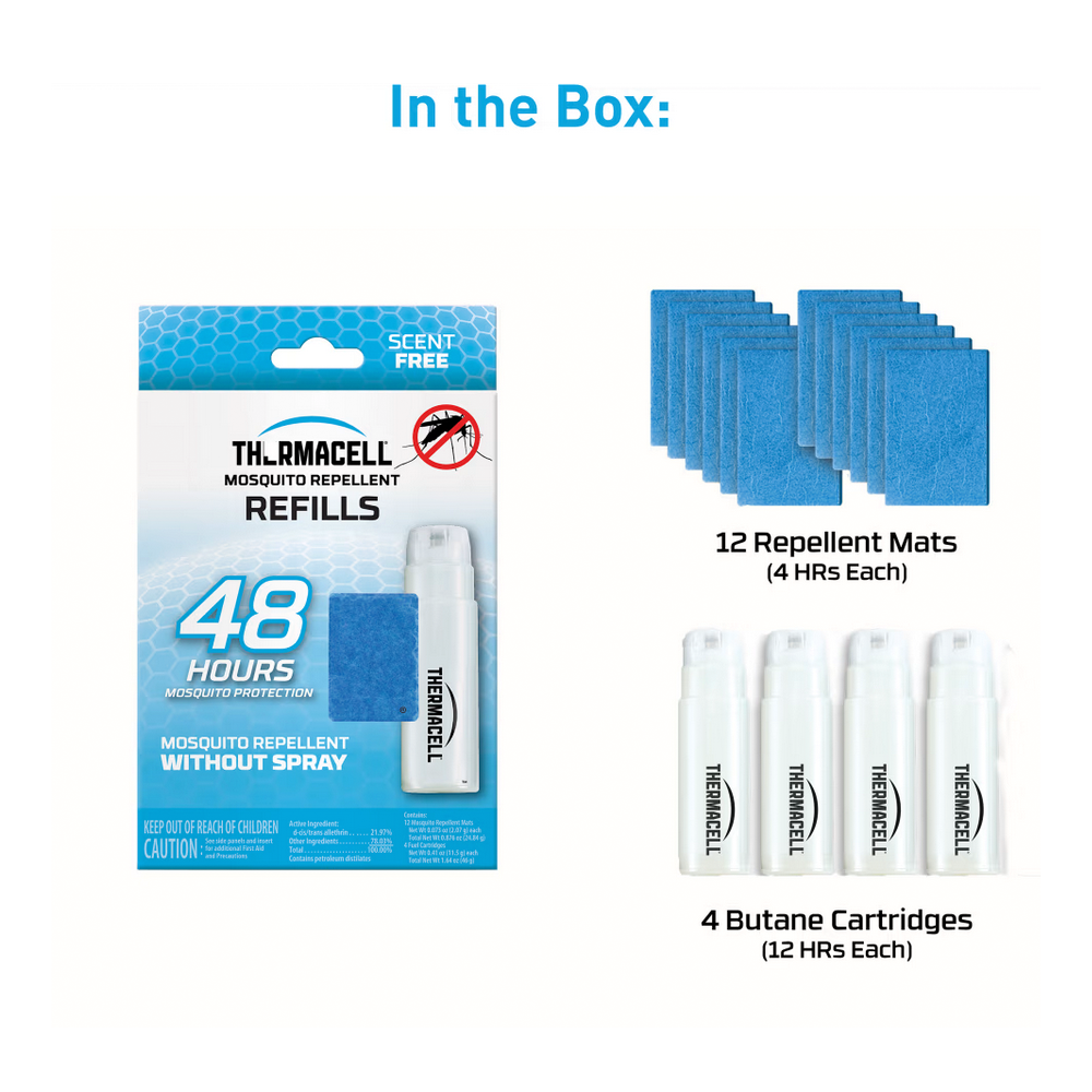 ThermaCELL Mosquito Repellant Refill 48 Hour Value Pack, 4 Cartridges with 12 Mats