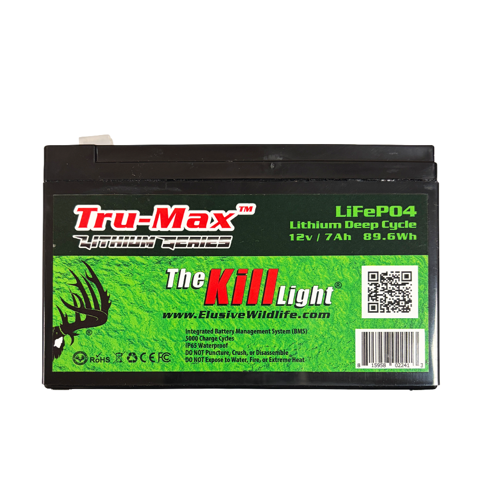 TRUMAX Lithium Series 12 Volt 7aH Deep Cycle Rechargeable LifePO4 Batteries for Wildlife Feeders
