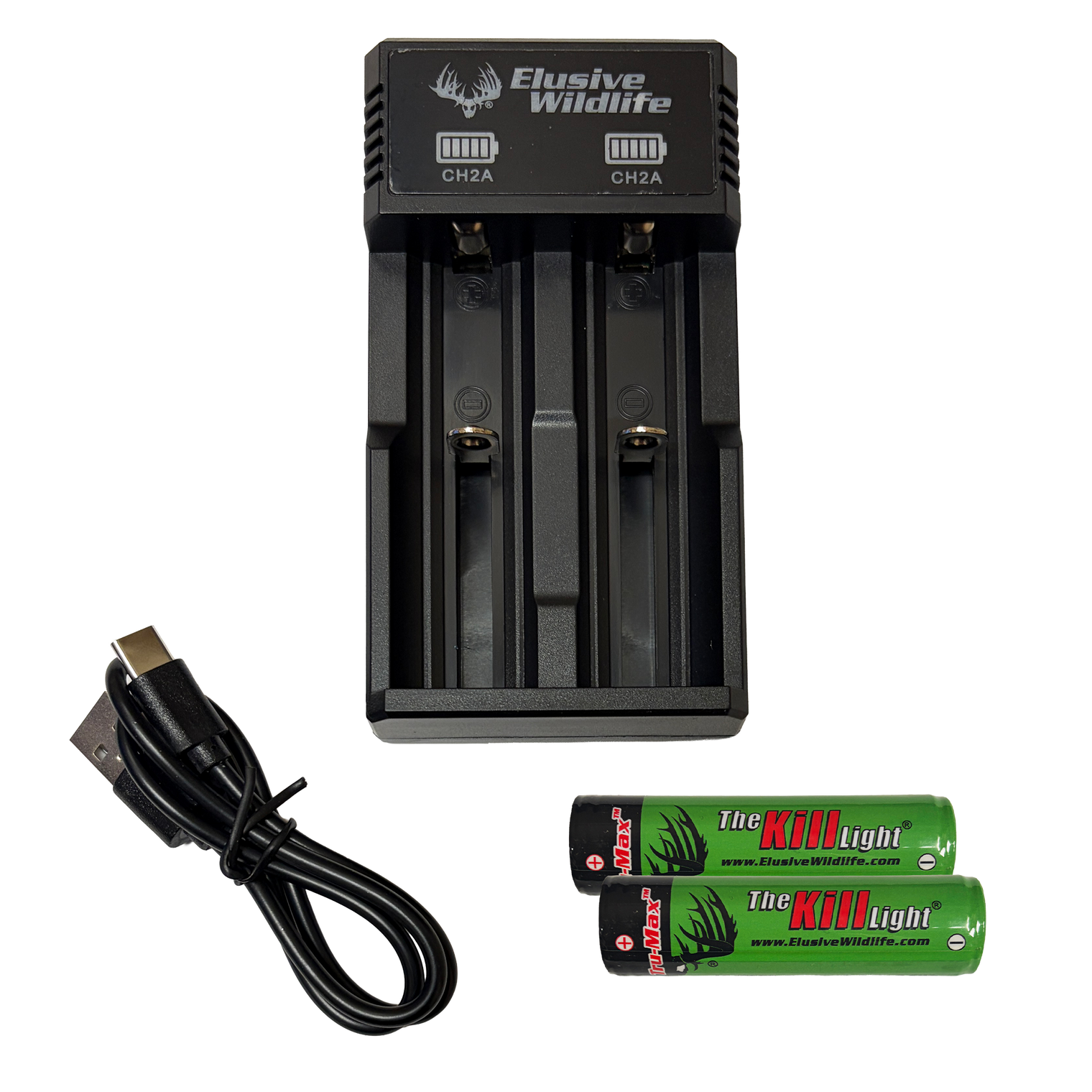 Kill Light Universal Battery Charger Kit with 2600mah Batteries (2 Pack)