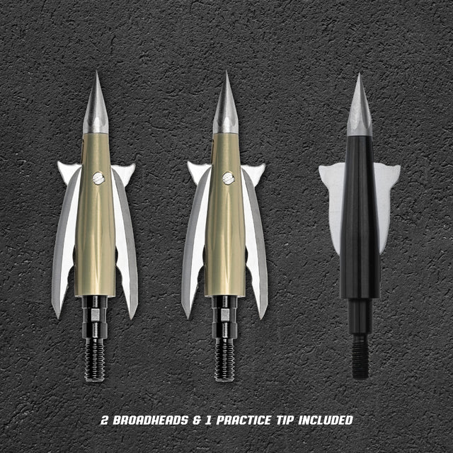 Beast Broadheads - 100g - 2.3in - 2 Pack + Practice Tip