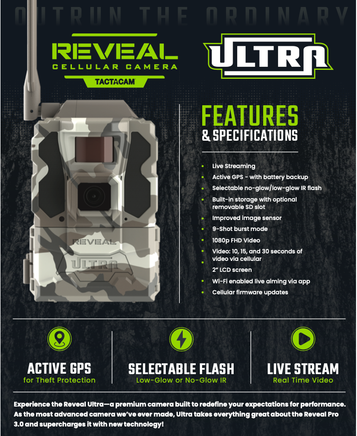 TACTACAM Reveal Ultra 3.0 (Major Cellular Networks) 2025 Model