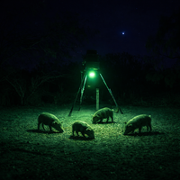 Elusive Wildlife Kill Light Pro 3 Color Feeder Light - Best Hunting Light for Deer Feeders/Hog Hunting - Motion Activated, Portable
