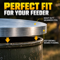 Heavy-Duty Galvanized Steel Barrel Lid | Fits 30, 55 & 85 Gallon Barrels
