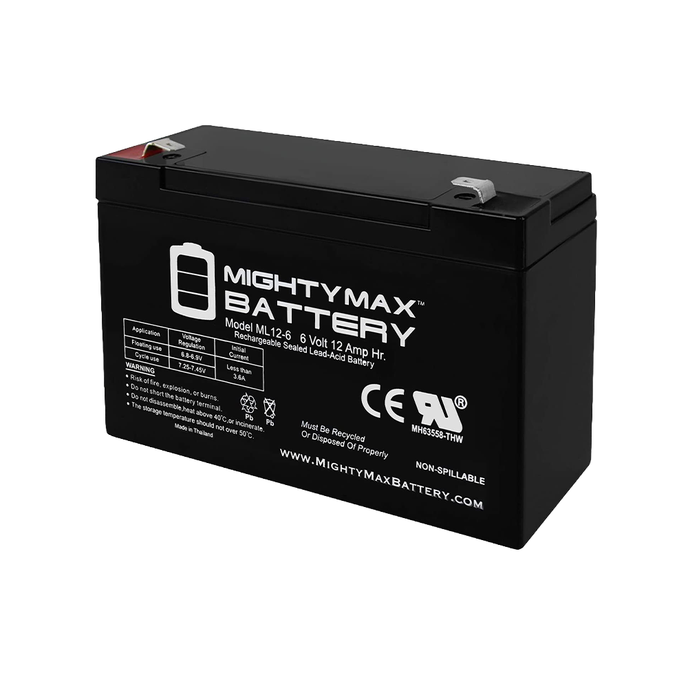 6 Volt, 12 amp Rechargeable Battery