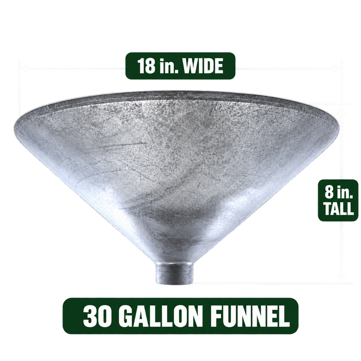 Heavy-Duty Galvanized Steel Feeder Funnels Fits 30, 55 & 85 Gallon Barrels