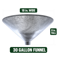 Heavy-Duty Galvanized Steel Feeder Funnels Fits 30, 55 & 85 Gallon Barrels