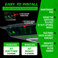 Kill Light OUTFITTER-R Remote Controlled, Solar Powered Motion Activated Feeder Light