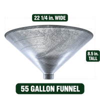 Heavy-Duty Galvanized Steel Feeder Funnels Fits 30, 55 & 85 Gallon Barrels