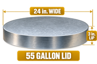 Heavy-Duty Galvanized Steel Barrel Lid | Fits 30, 55 & 85 Gallon Barrels