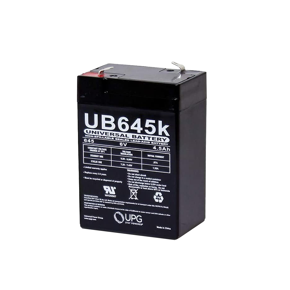 6 Volt 5 amp Rechargeable Battery, Lantern Style -Spade Top