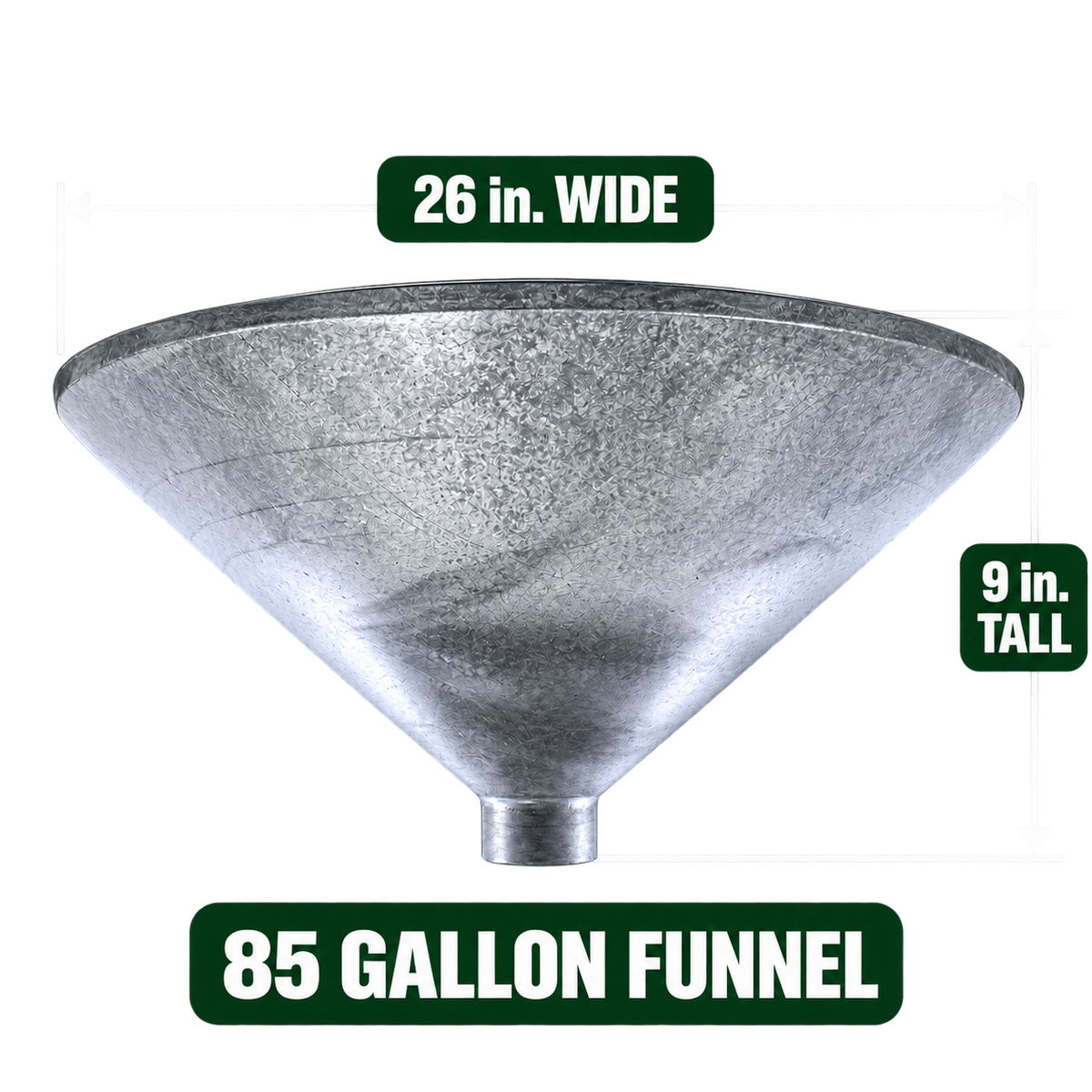 Heavy-Duty Galvanized Steel Feeder Funnels Fits 30, 55 & 85 Gallon Barrels