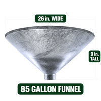 Heavy-Duty Galvanized Steel Feeder Funnels Fits 30, 55 & 85 Gallon Barrels