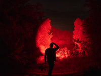 Elusive Wildlife 3 Color Pro Headlamp Kit with Adjustable Beam for Hunting, Hiking and Camping-Dimmable, Zoomable led headlamp with Over 200 Yards Distance High Power headlamps for Hunters