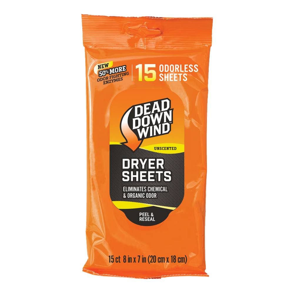 DEAD DOWN WIND -Dryer Sheets 3D Enzyme Scent Prevent-15 Count