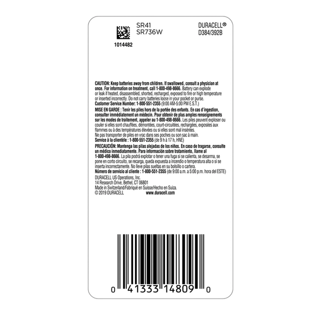 DURACELL 384-392 Battery