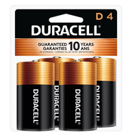 DURACELL Coppertop Battery D Cell Coppertop 4 Pack