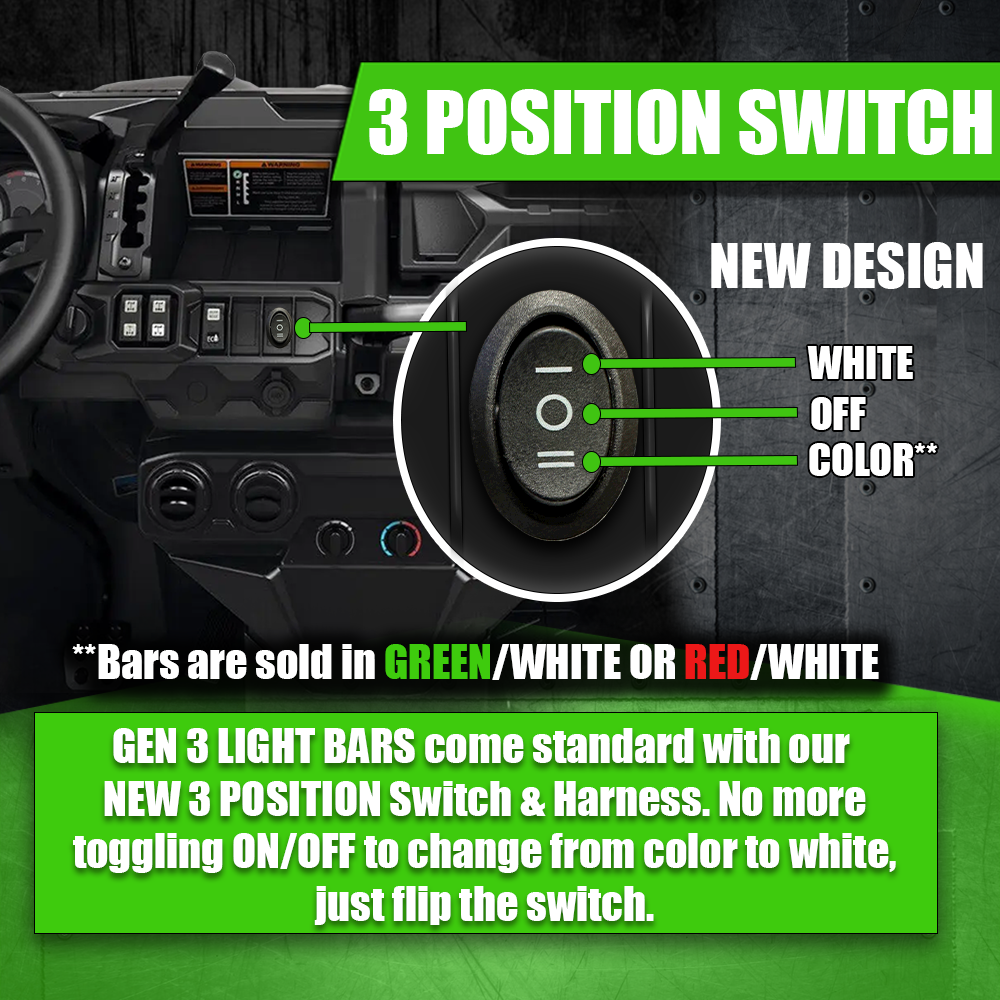 Kill Light Gen 3 Predator Series Blackout LED Light Bar Multi Color with Extreme Distance for UTV, ATV and Vehicles