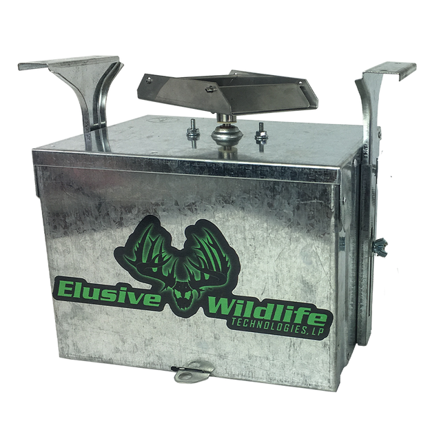 Elusive Wildlife Premium 12 Volt Feeder Control Box with The Timer and Attached Solar Panel