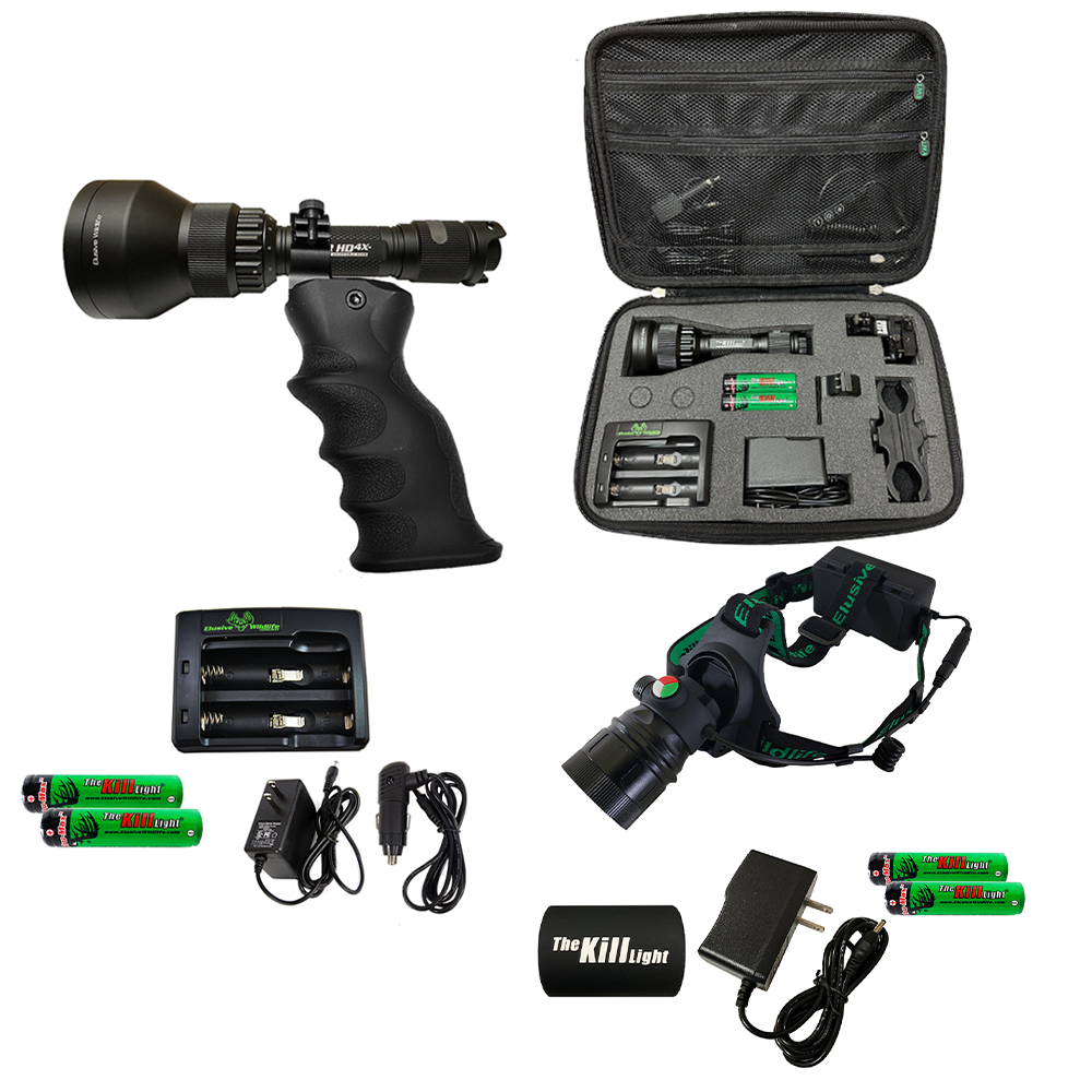 Kill Light HD4 PREDATOR PACK - 4 Color Night Hunting Light Kit for Coyotes and Hog Hunting