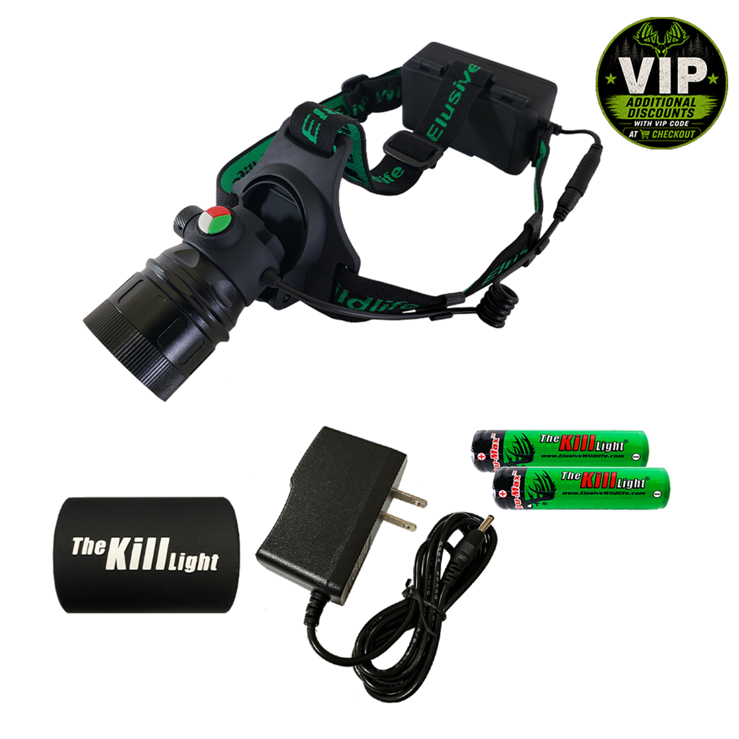 Elusive Wildlife 3 Color Pro Headlamp Kit with Adjustable Beam for Hunting, Hiking and Camping-Dimmable, Zoomable led headlamp with Over 200 Yards Distance High Power headlamps for Hunters