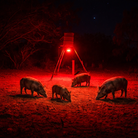 Elusive Wildlife Kill Light Pro 3 Color Feeder Light - Best Hunting Light for Deer Feeders/Hog Hunting - Motion Activated, Portable