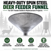 Heavy-Duty Galvanized Steel Feeder Funnels Fits 30, 55 & 85 Gallon Barrels